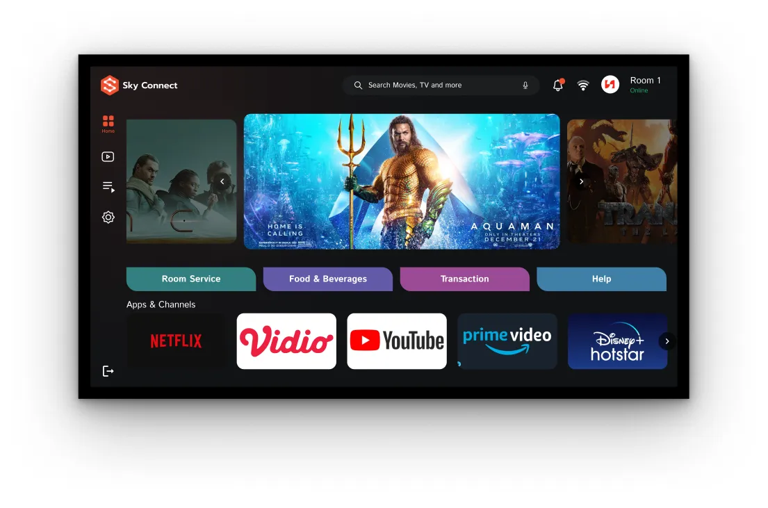 Aplikasi Sky Connect di TV kamar hotel