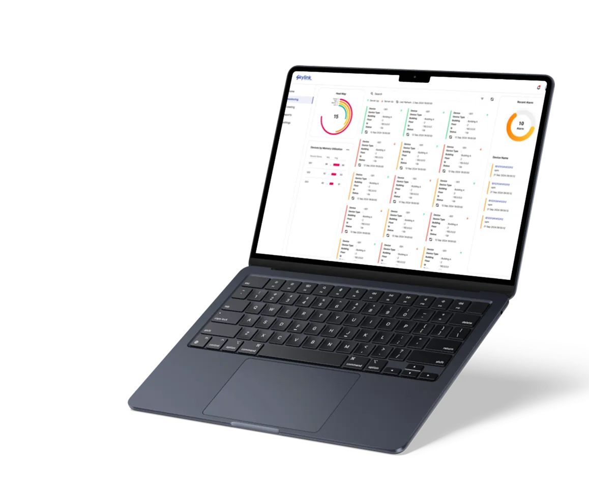 Dashboard Skylink di laptop