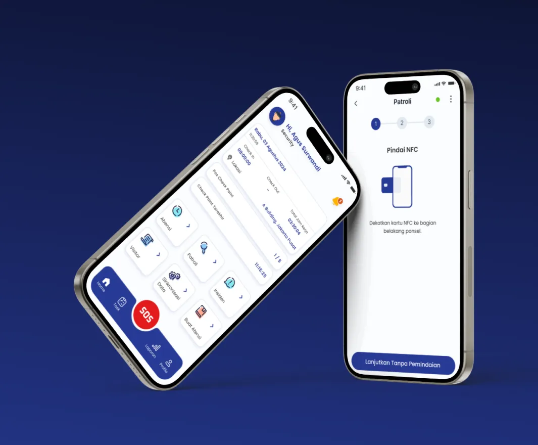 Aplikasi Skylera Security System di dua ponsel